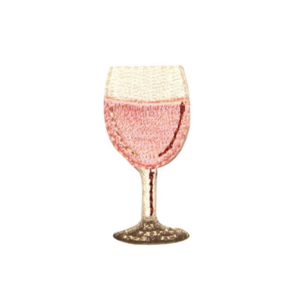 ID 1285B Glass of Wine Patch Champagne Celebrate Embroidered Iron On Applique