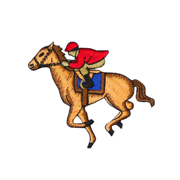 ID 1332 Horse Racing Jockey Patch Equestrian Rider Hobby Craft Apparel Iron On