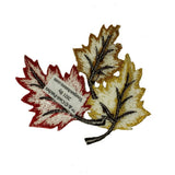 ID 1413 Trio of Multi Colored Leaves Patch Fall Leaf Embroidered IronOn Applique