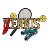 ID 1451 Tennis Equipment Patch Racquet Ball Shoe Embroidered Iron On Applique