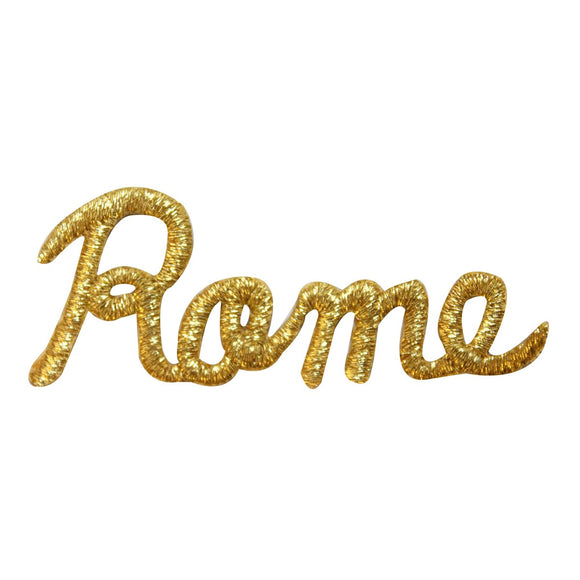 ID 1906 Rome City Patch Cursive Script Travel Embroidered Iron On Badge Applique