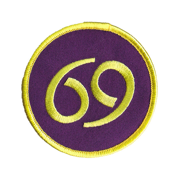 69 Number Patch Position Math French Symbol Embroidered Iron On Applique