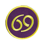 69 Number Patch Position Math French Symbol Embroidered Iron On Applique