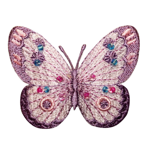 ID 2233 Beaded Fancy Butterfly Patch Fairy Craft Embroidered Iron On Applique