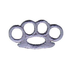 1 1/4" Brass Knuckles Patch Tiny Fist Weapon Duster Embroidered Iron On Applique