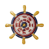 ID 2679 Nautical Ship Wheel Patch Marine Sail Boat Embroidered Iron On Applique