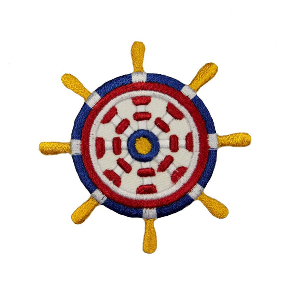 ID 2679 Nautical Ship Wheel Patch Marine Sail Boat Embroidered Iron On Applique