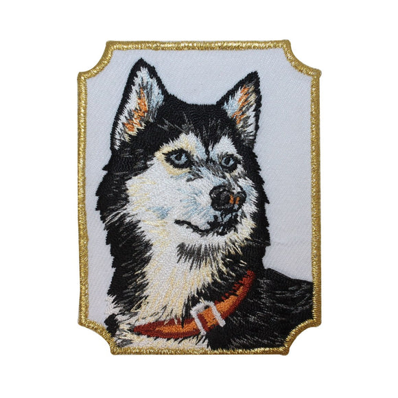 ID 2743 Alaskan Husky Badge Patch Dog Puppy Breed Embroidered Iron On Applique