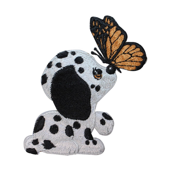 ID 2757 Dalmatian Puppy Butterfly Patch Dog Bug Embroidered Iron On Applique