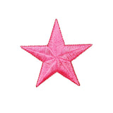 2 1/2 INCH Neon Pink Star Patch Astronomy Astrology Embroidered Iron On Applique