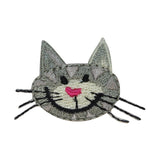 ID 3044 Happy Cat Face Patch Kitten Kitty Cute Pet Embroidered Iron On Applique