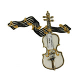 ID 3172 Violin With Notes Patch Musical Orchestra Embroidered Iron On Applique