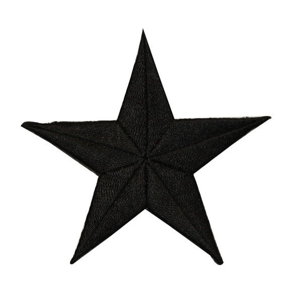ID 3493 Black Star Patch Night Sky Craft Emblem Embroidered Iron On Applique