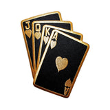 ID 5104 Four Card Flush Poker Hand Gambling Embroidered Iron On Applique Patch