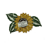 ID 6038 Sunflower With Leaves Patch Garden Bloom Embroidered Iron On Applique