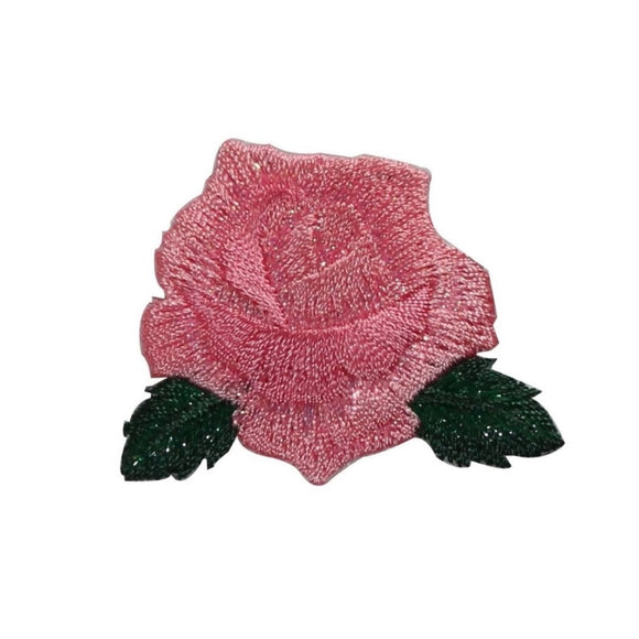 ID 6192 Pink Rose Blossom Flower Love Bloom Iron On Embroidered Patch Applique