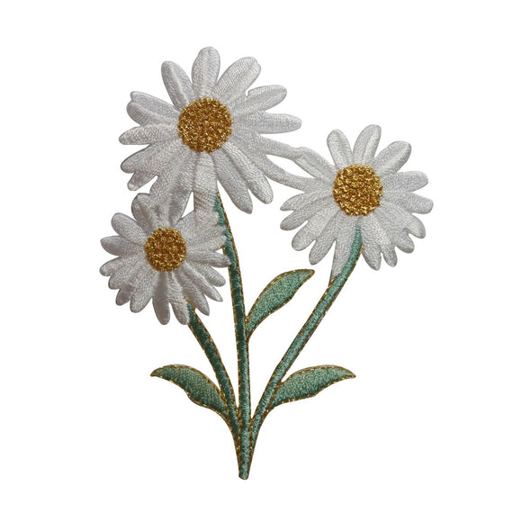 ID 6767 Bouquet of Daisies Patch Garden Flower Sign Embroidered Iron On Applique