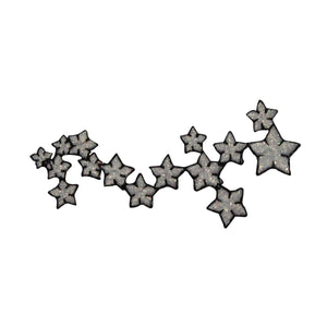 ID 6777 Glittery Star Flower Strip Iron On Embroidered Patch Applique