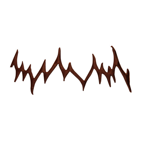 ID 7250 Abstract Brown Wave Squiggle Pattern Iron On Embroidered Patch Applique