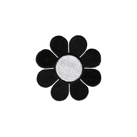 Daisy Black Petals White Center Patch Cute Flower Embroidered Iron On Applique