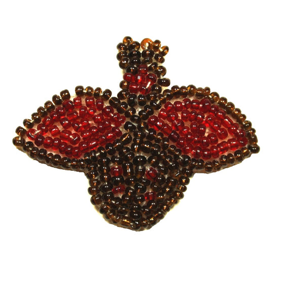 ID 8947 Red Ladybug Flying Patch Symbol Garden Insect Beaded Iron On Applique