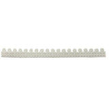 ID 9205 White Wavy Lace Border Patch Fancy Design Embroidered Iron On Applique