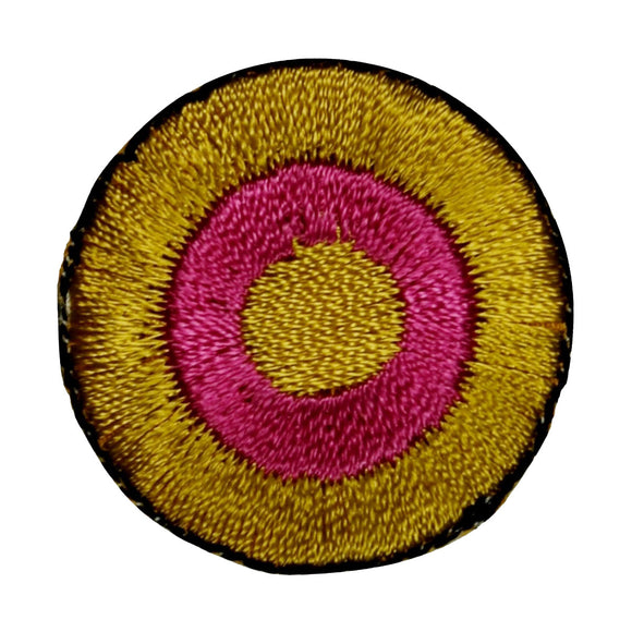 ID 9209 Yellow Target Round Circle Shield Patch Iron On Embroidered Applique