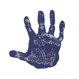 ID 9218 Dark Blue Handprint Patch Symbol High Five Iron On Embroidered Applique