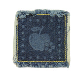 ID 9225 Denim Apple Patch Blue Jean Badge Craft Embroidered Iron On Applique