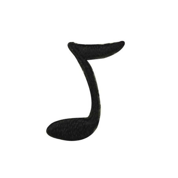 ID 9228 Black Eighth Note Patch Musical Pitch Symbol Embroidered IronOn Applique