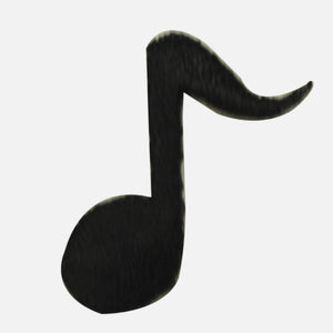 ID 9230 Black Eighth Note Patch Musical Pitch Symbol Embroidered IronOn Applique