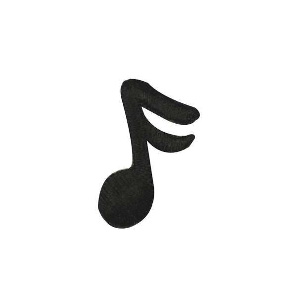 ID 9232 Black Sixteenth Note Patch Music Key Symbol Embroidered Iron On Applique