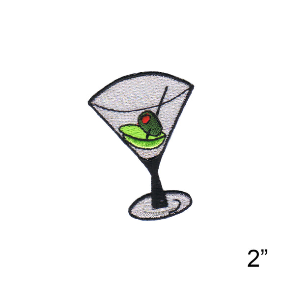 Artist ChuckWagon Teeny Alcohol Martini Embroidered Iron On Applique Patch FD