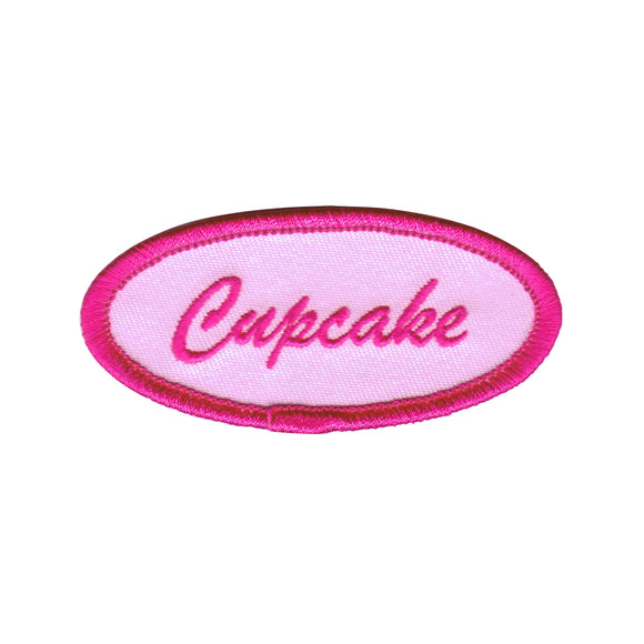 Cupcake Name Tag Patch Novelty Badge Symbol Sign Embroidered Iron On Applique