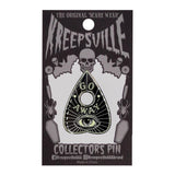 Go Away Ouija Enamel Pin Kreepsville Hat Lapel Glow In The Dark Planchette