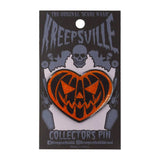 Pumpkin Heart Glitter Enamel Pin Spooky Halloween Jack O Lantern Kreepsville 666