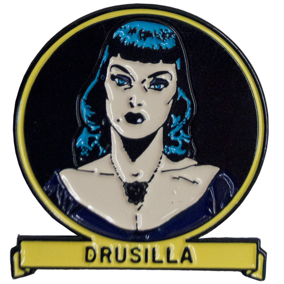 Drusilla Enamel Pin Tales From The Crypt Kreepsville Hat Lapel TV Show