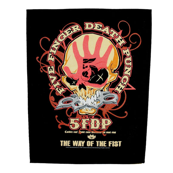 XLG Five Finger Death Punch Way of the Fist Back Patch 5FDP Sew On Applique