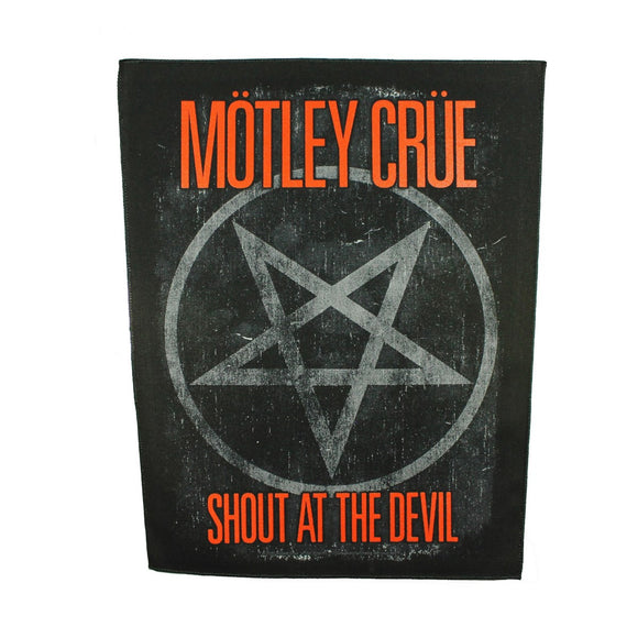 XLG Motley Crue Shout At The Devil Back Patch Pentagram Band Sew on Applique