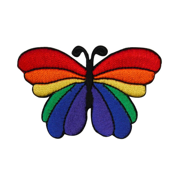 Rainbow Wing Butterfly Patch Colorful Bug Symbol Embroidered Iron On Applique