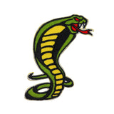 Hissing Green Cobra Patch Venomous Snake Reptile Embroidered Iron On Applique