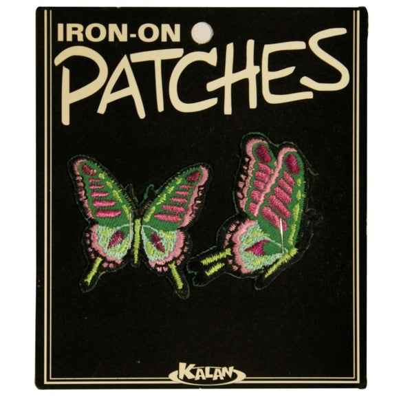 Pair of Butterflies Insect Carded Iron On Badge Applique Patch KN 300