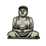 Sitting Buddha Patch Spiritual Buddhism Beliefs Embroidered Iron On Applique
