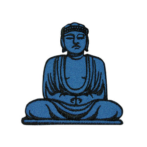 Sitting Buddha Patch Spiritual Buddhism Beliefs Embroidered Iron On Applique