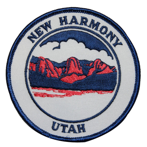 FB010 New Harmony Mountains Utah Embroidered Applique Travel Souvenir Patch FD