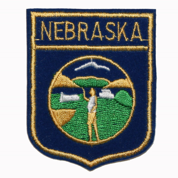 FB035 Nebraska Flag Embroidered Applique Travel Souvenir Patch FD