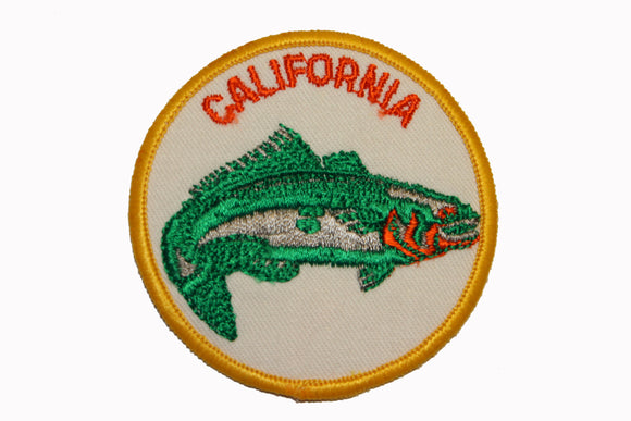 FB065A California Fishing Bass Embroidered Applique Travel Souvenir Patch FD