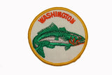FB065B "Washington" Bass Fishing Embroidered Applique Travel Souvenir Patch