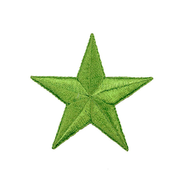 2 1/2 INCH Neon Green Star Patch Space Night Sky Embroidered Iron On Applique