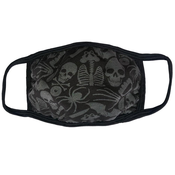 Grey Death Repeat Face Mask Cover Kreepsville 666 Horror Fashion